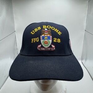 The Corps USS Boone FFG 28 Navy Blue Military Embroidered Hat Made in USA